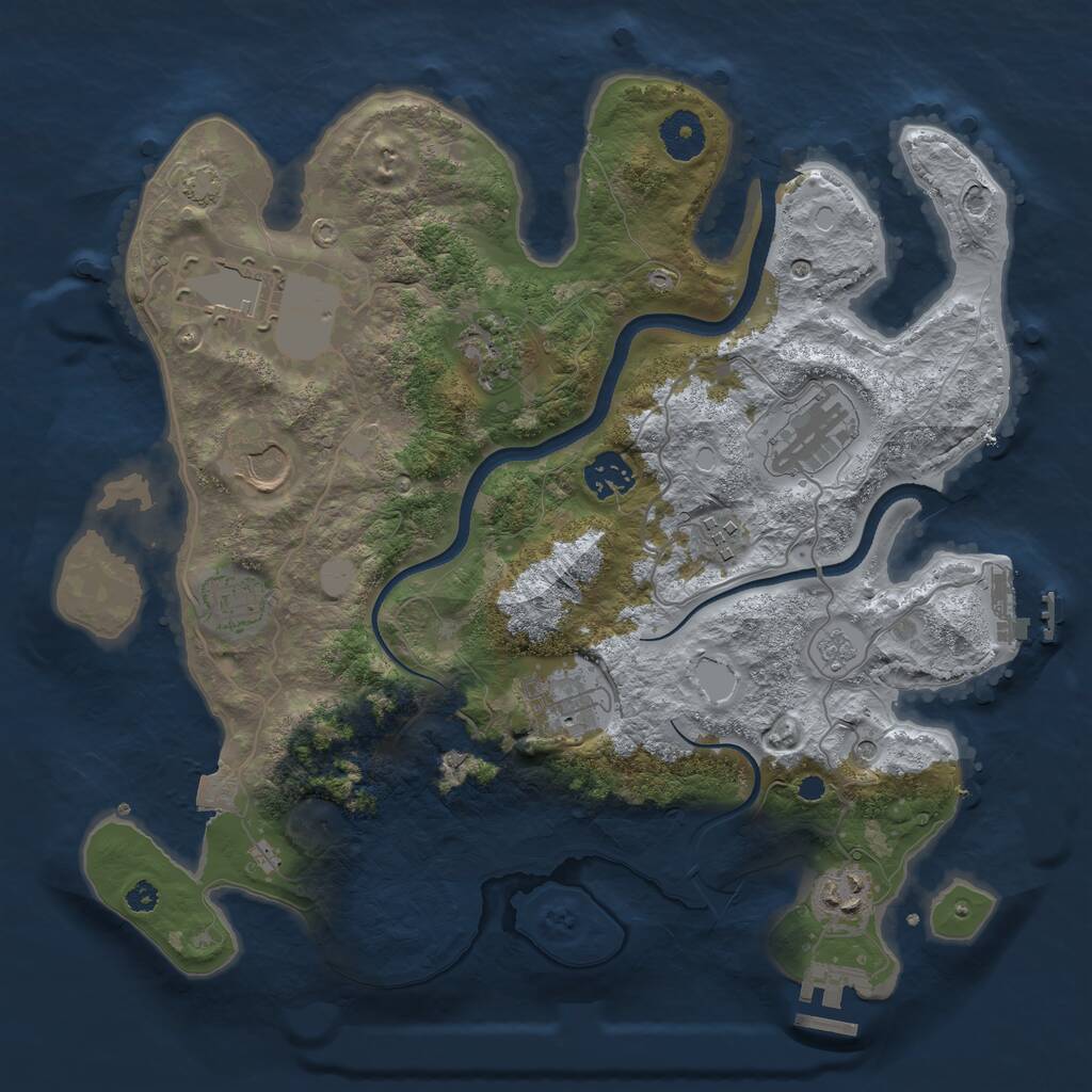 Rust Map: Procedural Map, Size: 3500, Seed: 14928961, 15 Monuments