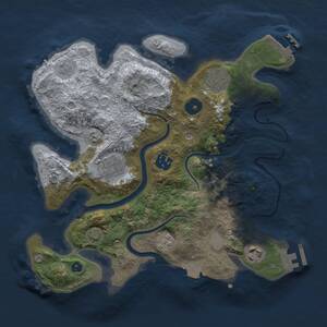 Thumbnail Rust Map: Procedural Map, Size: 3000, Seed: 1371567777, 11 Monuments