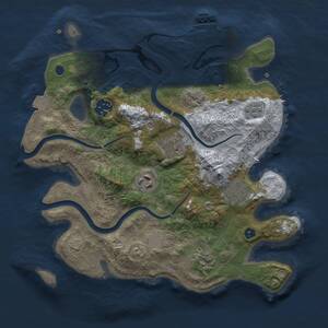 Thumbnail Rust Map: Procedural Map, Size: 3000, Seed: 1331486493, 10 Monuments