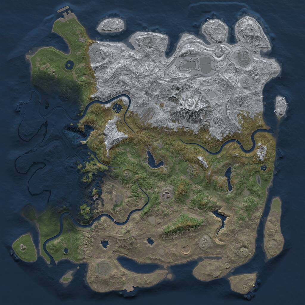 Rust Map: Procedural Map, Size: 5000, Seed: 18666409, 17 Monuments