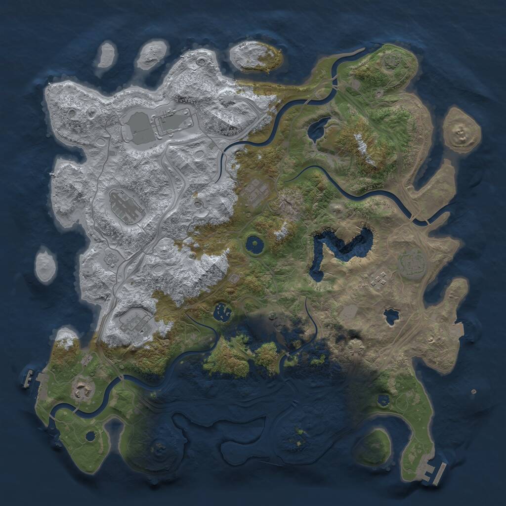 Rust Map: Procedural Map, Size: 4250, Seed: 17722838, 15 Monuments