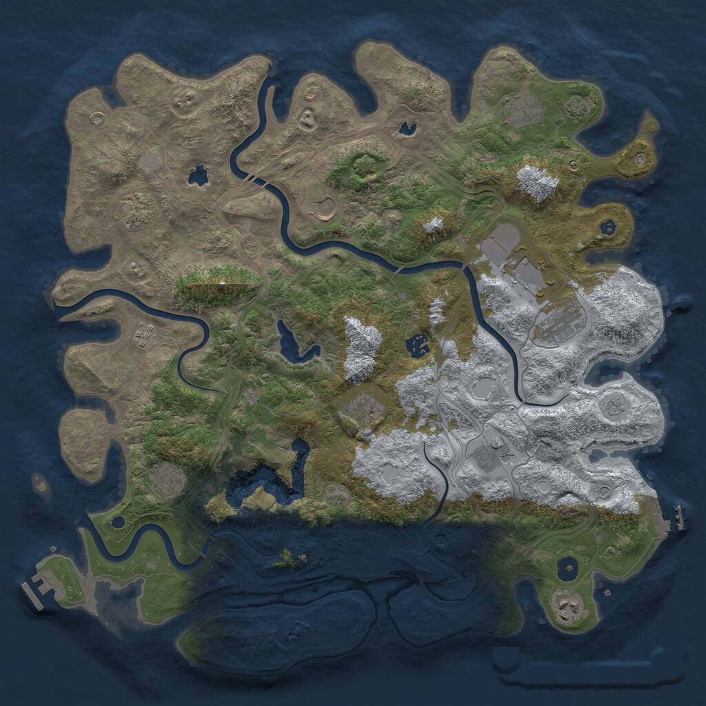Rust Map: Procedural Map, Size: 4500, Seed: 630975768, 17 Monuments