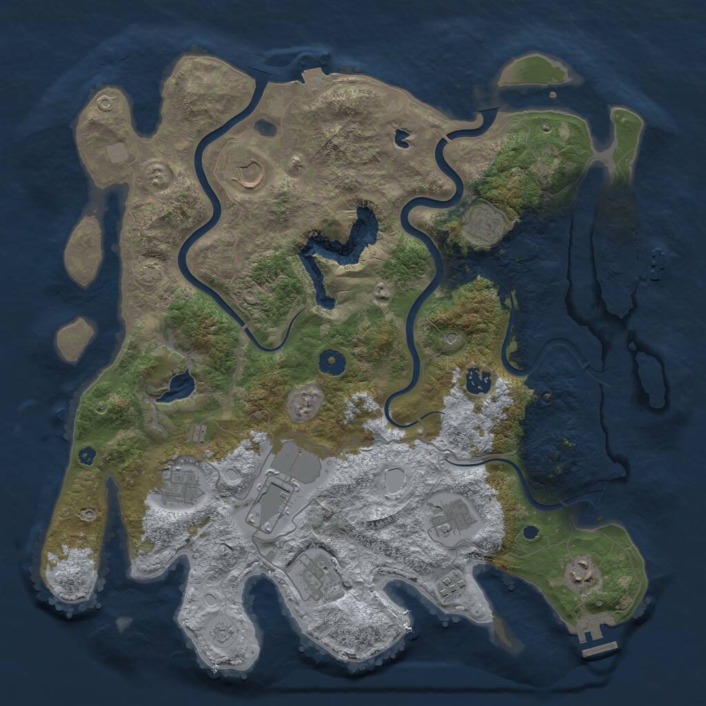 Rust Map: Procedural Map, Size: 4000, Seed: 2654689, 15 Monuments
