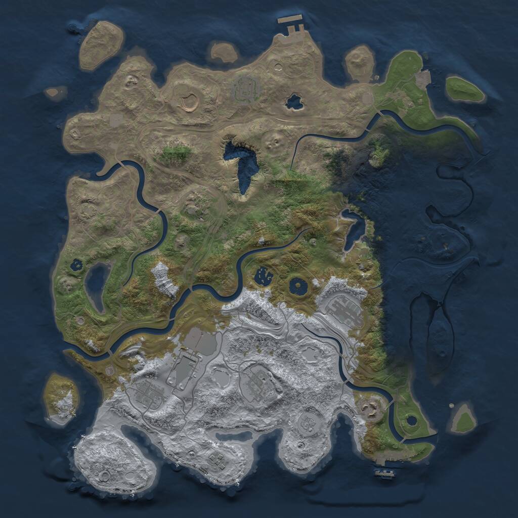 Rust Map: Procedural Map, Size: 4250, Seed: 464341, 16 Monuments