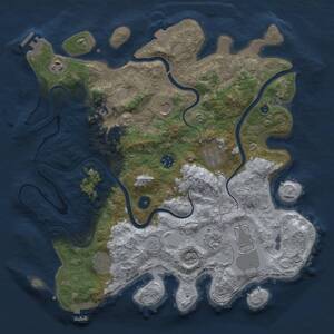 Thumbnail Rust Map: Procedural Map, Size: 3900, Seed: 435654555, 14 Monuments