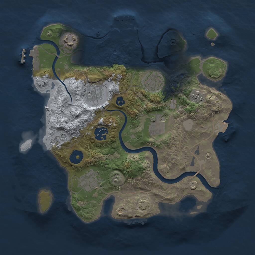 Rust Map: Procedural Map, Size: 2800, Seed: 48394, 12 Monuments