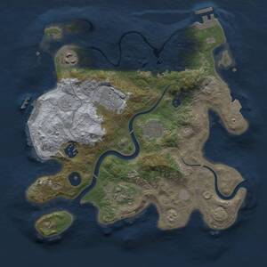 Thumbnail Rust Map: Procedural Map, Size: 3000, Seed: 1091068580, 12 Monuments