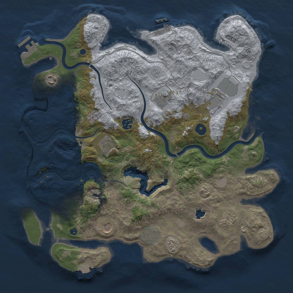 Rust Map: Procedural Map, Size: 4000, Seed: 2469929, 15 Monuments