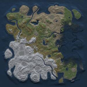 Thumbnail Rust Map: Procedural Map, Size: 4500, Seed: 257904307, 17 Monuments