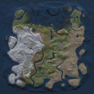 Thumbnail Rust Map: Procedural Map, Size: 4000, Seed: 669916557, 15 Monuments