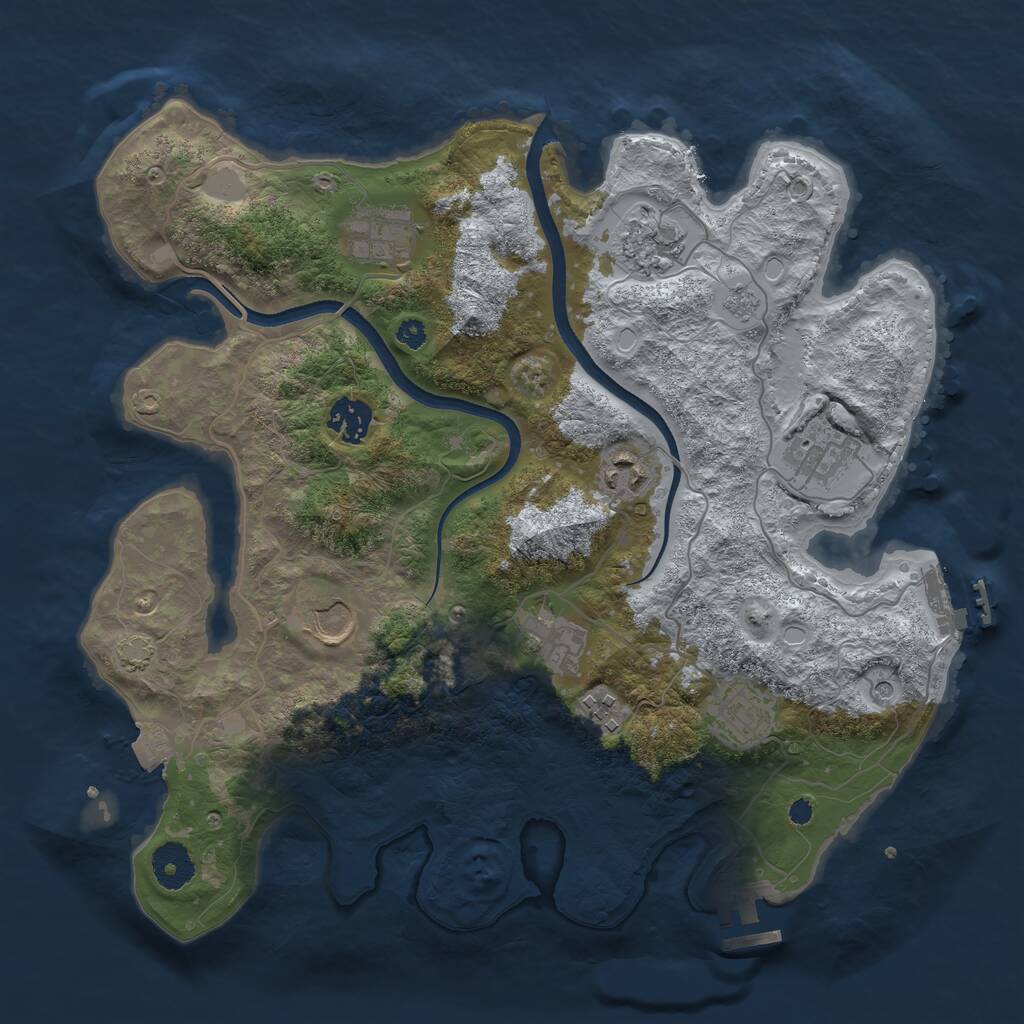 Rust Map: Procedural Map, Size: 3500, Seed: 2602191, 15 Monuments