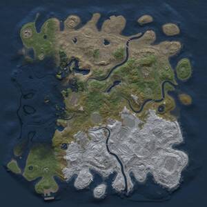 Thumbnail Rust Map: Procedural Map, Size: 4500, Seed: 530171503, 16 Monuments