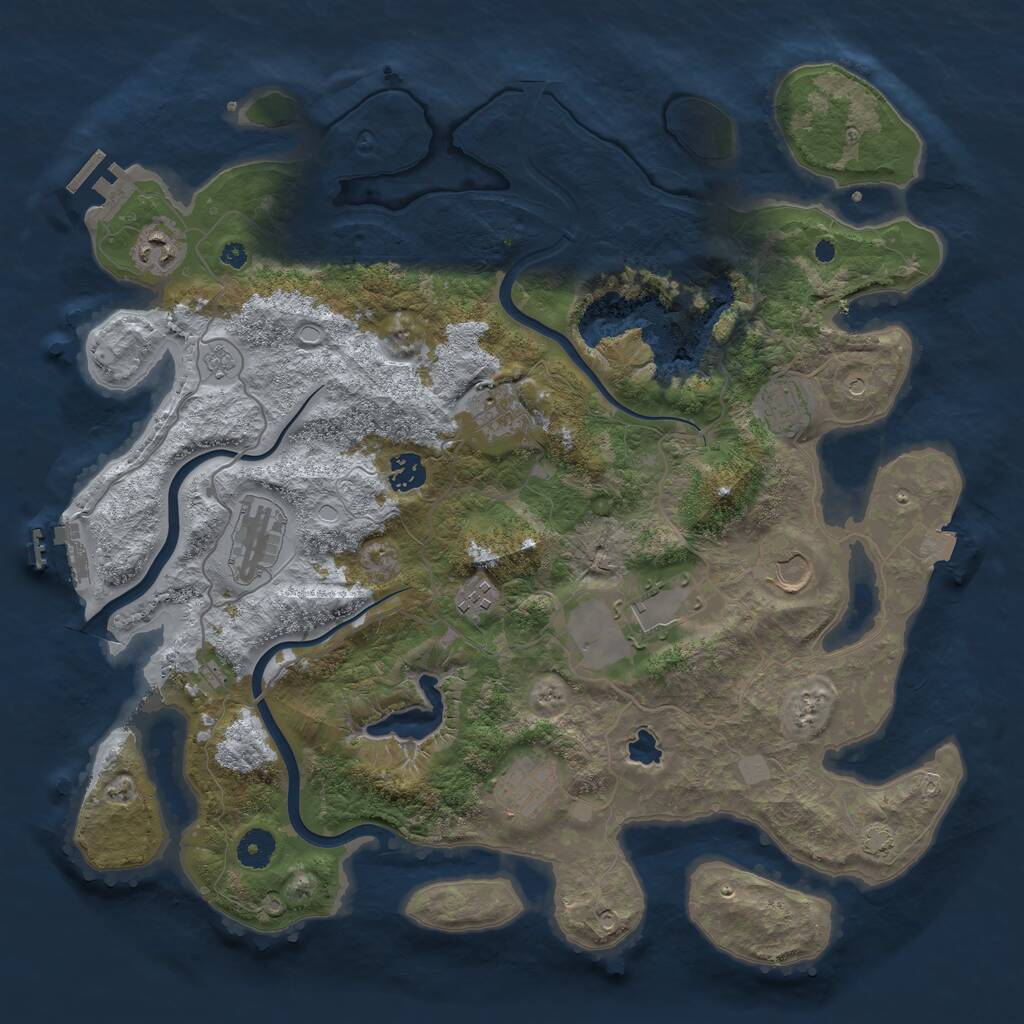 Rust Map: Procedural Map, Size: 4000, Seed: 1223469572, 15 Monuments