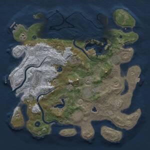 Thumbnail Rust Map: Procedural Map, Size: 4000, Seed: 1223469572, 15 Monuments