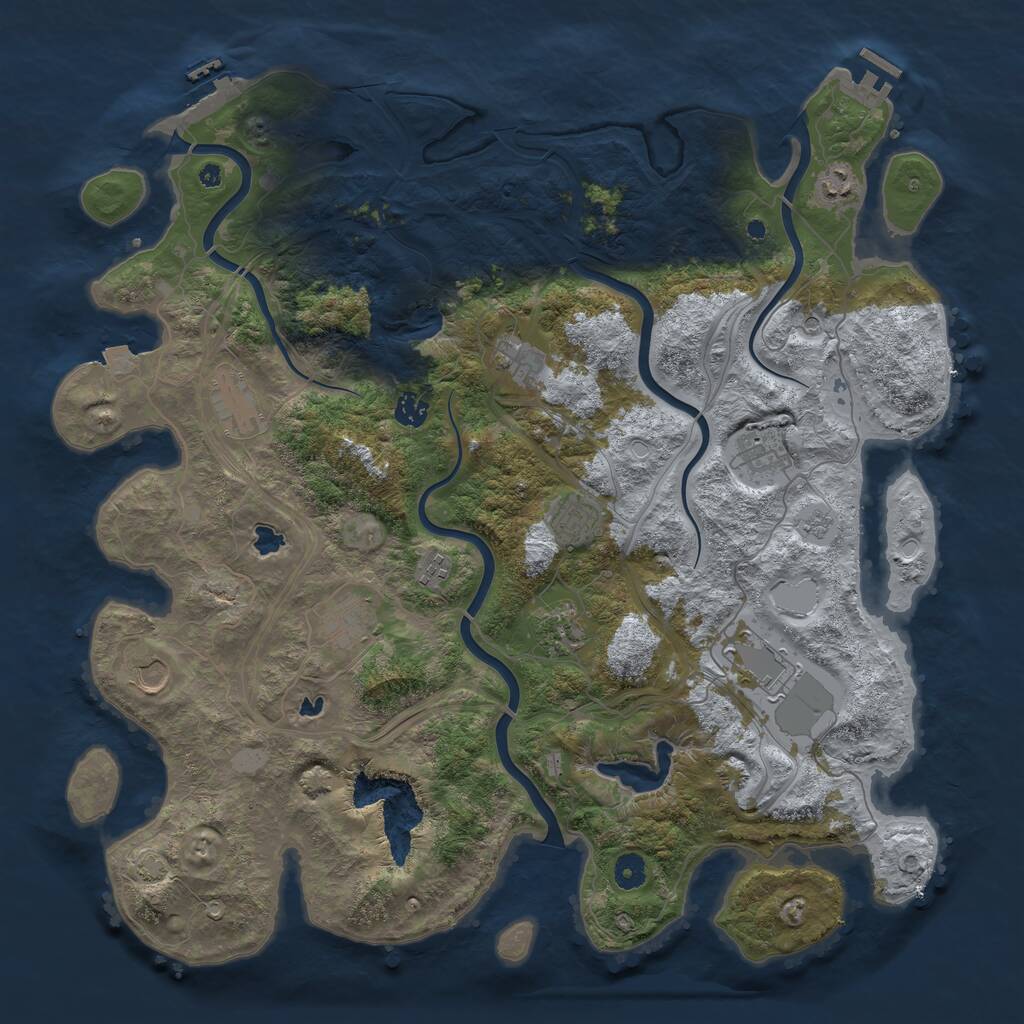 Rust Map: Procedural Map, Size: 4500, Seed: 63452384, 17 Monuments