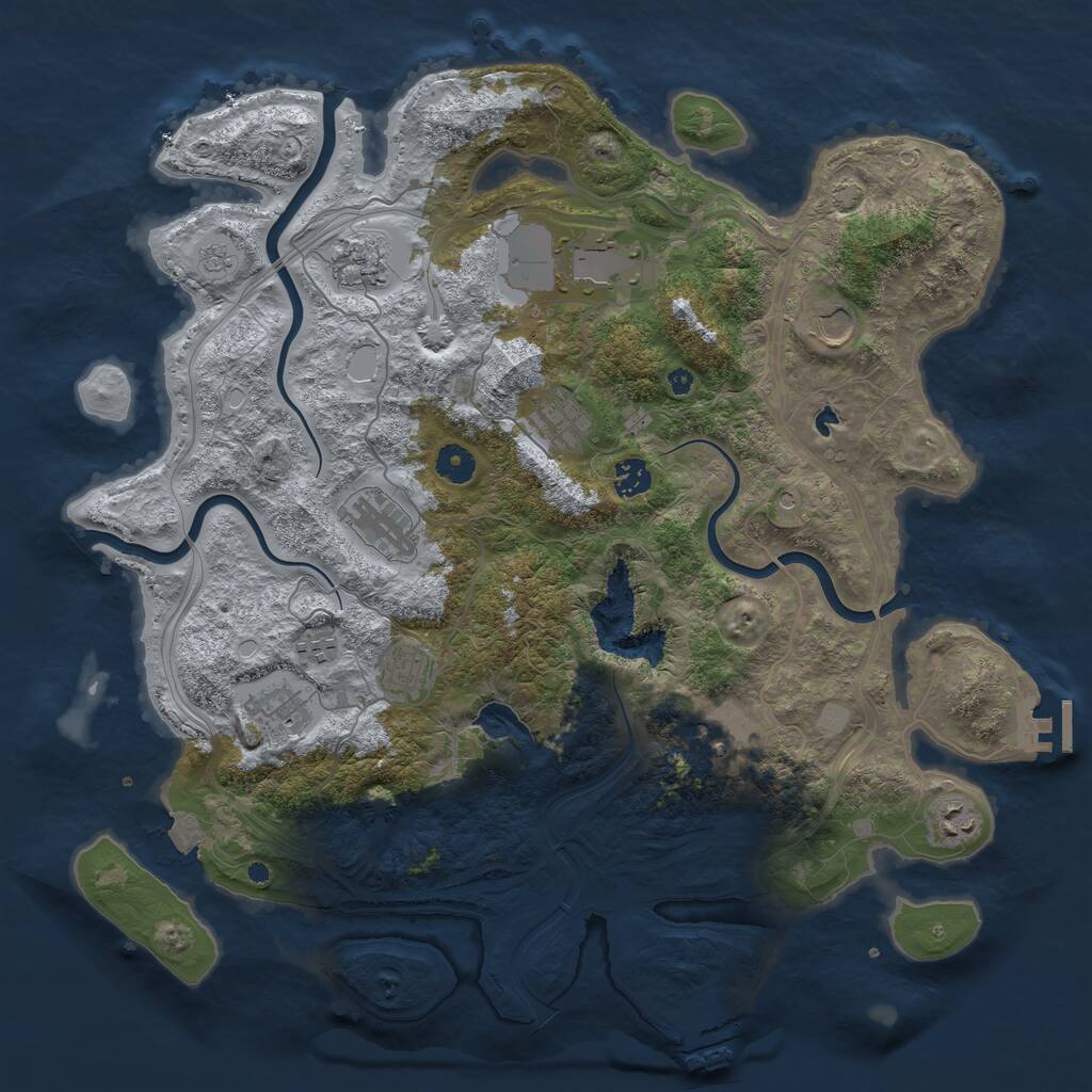 Rust Map: Procedural Map, Size: 4250, Seed: 903263902, 17 Monuments