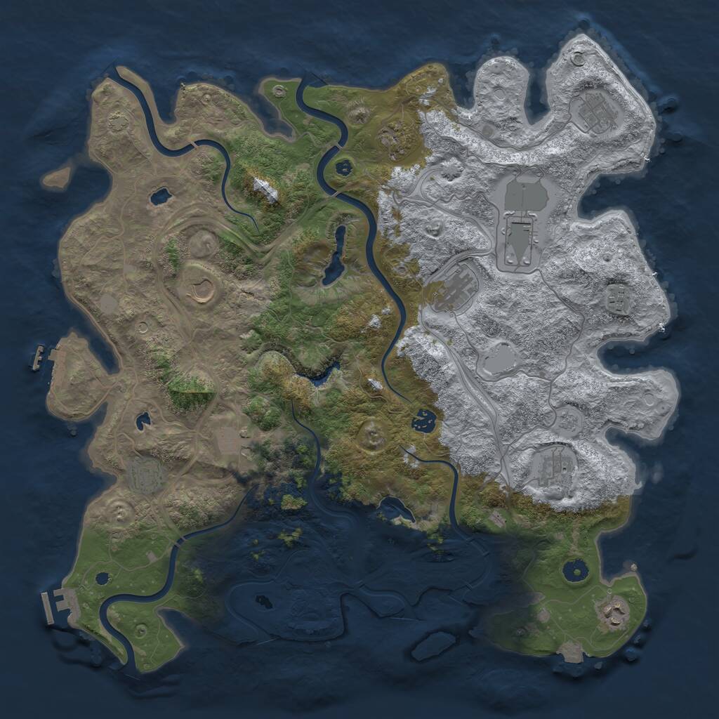 Rust Map: Procedural Map, Size: 4500, Seed: 559095083, 17 Monuments