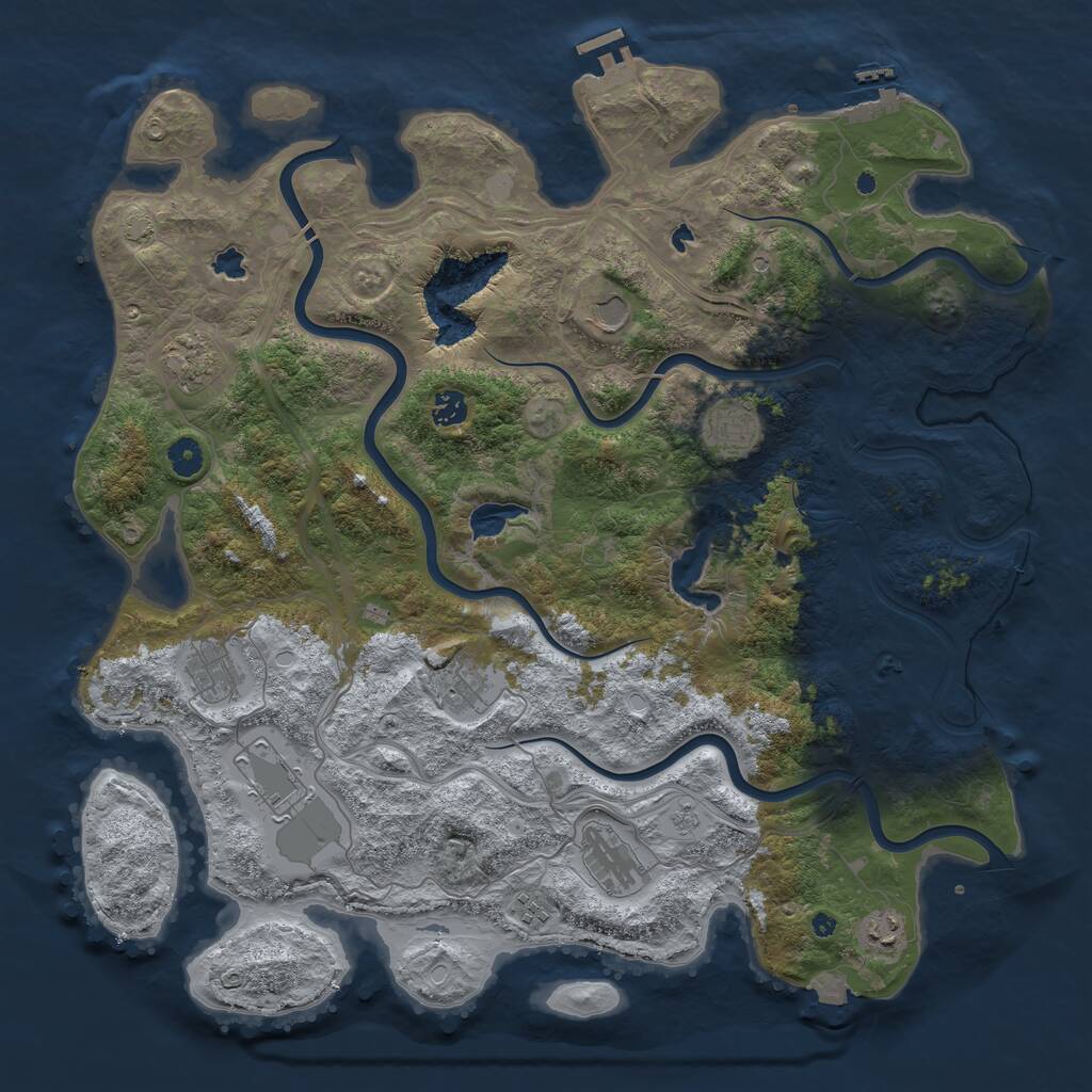 Rust Map: Procedural Map, Size: 4500, Seed: 251125, 16 Monuments