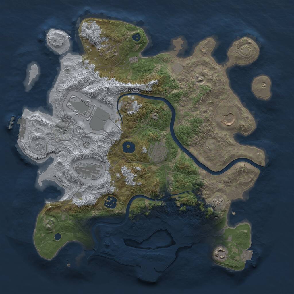 Rust Map: Procedural Map, Size: 3544, Seed: 1967998116, 14 Monuments