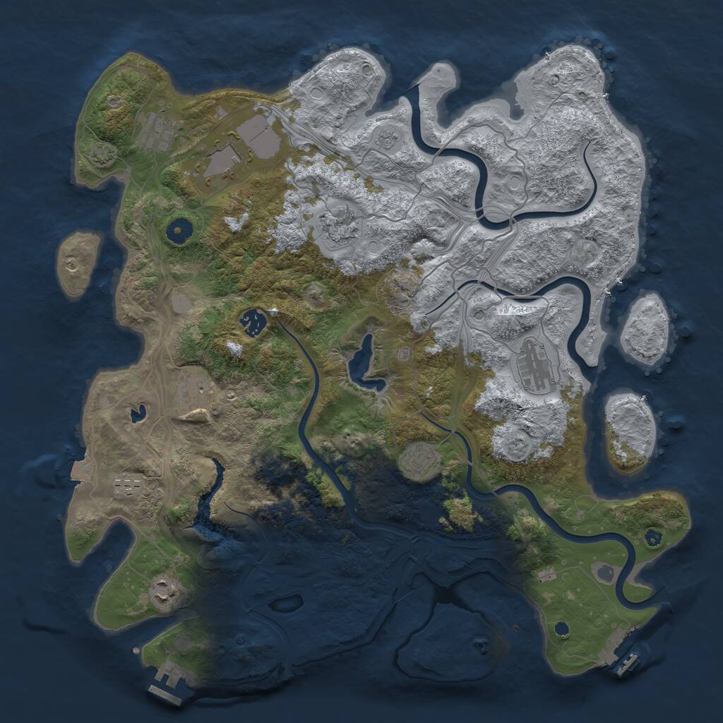 Rust Map: Procedural Map, Size: 4250, Seed: 1732556785, 15 Monuments