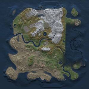 Thumbnail Rust Map: Procedural Map, Size: 3500, Seed: 1776315489, 13 Monuments
