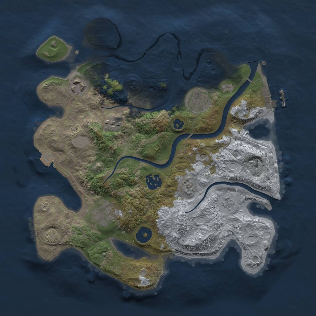 Rust Map: Procedural Map, Size: 3000, Seed: 1519099196, 10 Monuments