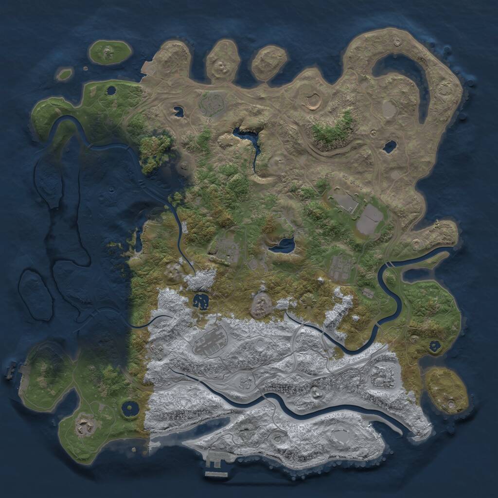 Rust Map: Procedural Map, Size: 4500, Seed: 1567773567, 17 Monuments