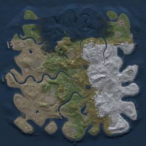Thumbnail Rust Map: Procedural Map, Size: 4500, Seed: 490385532, 17 Monuments
