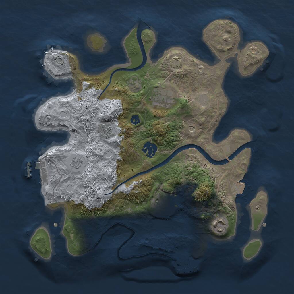 Rust Map: Procedural Map, Size: 3000, Seed: 42023564, 11 Monuments