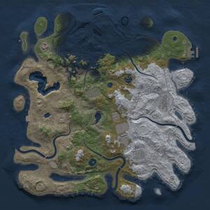 Thumbnail Rust Map: Procedural Map, Size: 4200, Seed: 529734, 14 Monuments