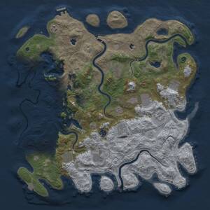 Thumbnail Rust Map: Procedural Map, Size: 4500, Seed: 32543986, 16 Monuments