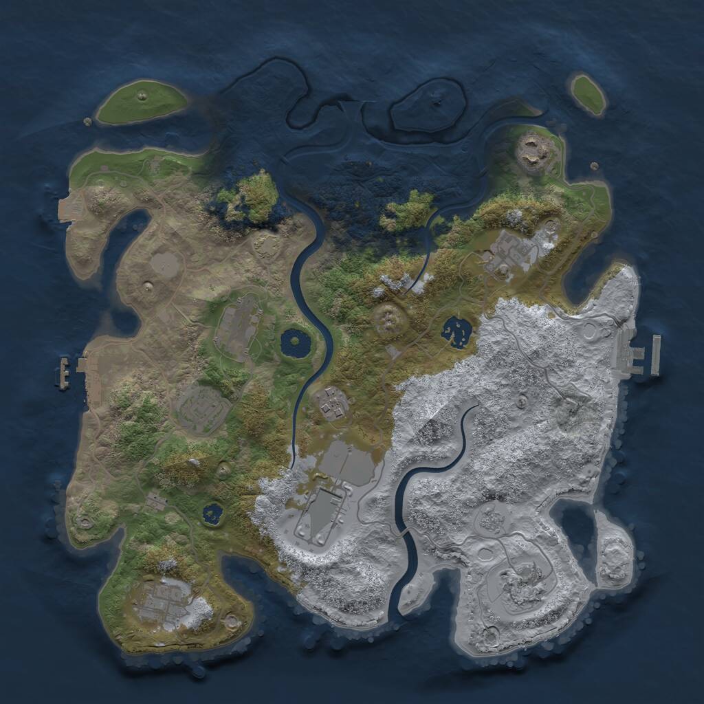 Rust Map: Procedural Map, Size: 3500, Seed: 289857895, 15 Monuments