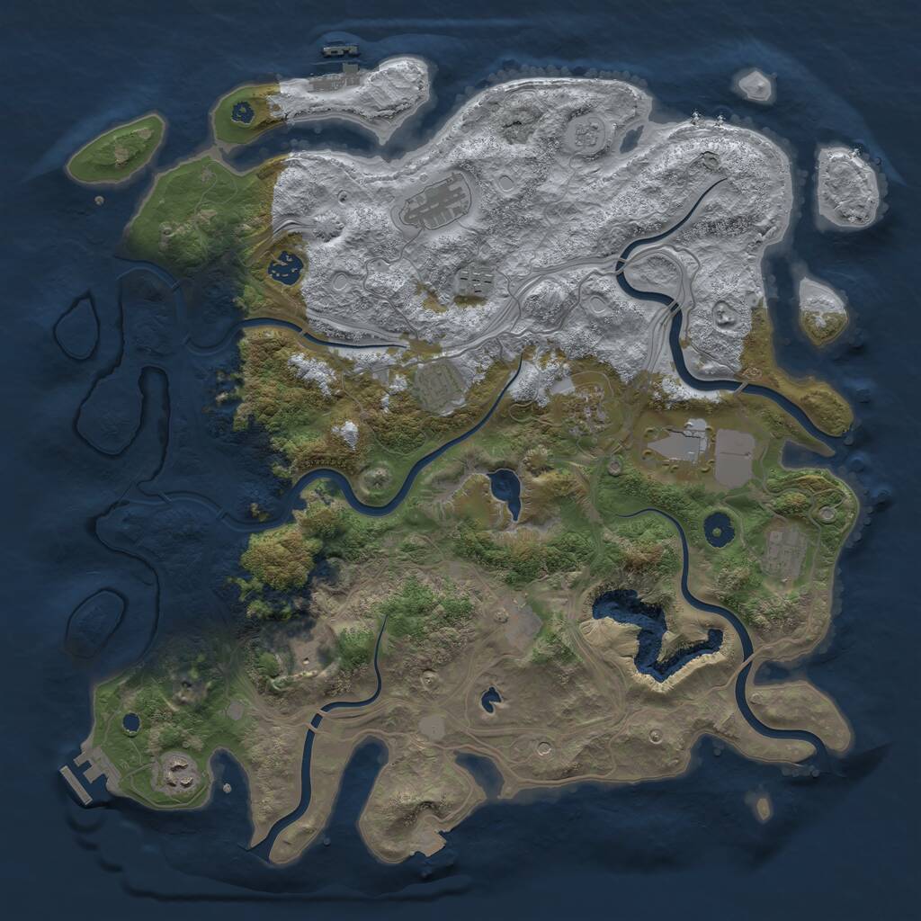 Rust Map: Procedural Map, Size: 4250, Seed: 535134859, 16 Monuments