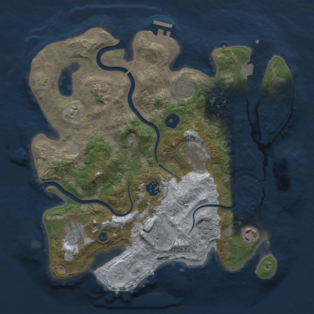 Rust Map: Procedural Map, Size: 3300, Seed: 4130107, 13 Monuments