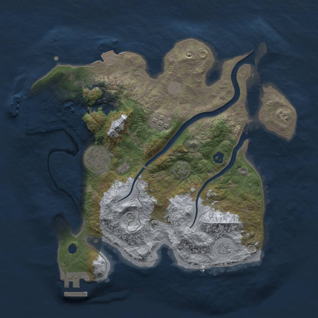 Rust Map: Procedural Map, Size: 2800, Seed: 740166560, 8 Monuments