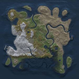 Thumbnail Rust Map: Procedural Map, Size: 3500, Seed: 1127956888, 12 Monuments