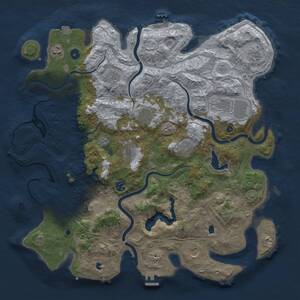 Thumbnail Rust Map: Procedural Map, Size: 4500, Seed: 977241393, 16 Monuments