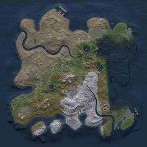 Thumbnail Rust Map: Procedural Map, Size: 3200, Seed: 1678307215, 12 Monuments