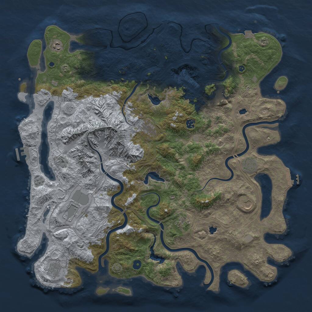Rust Map: Procedural Map, Size: 5100, Seed: 95123, 16 Monuments