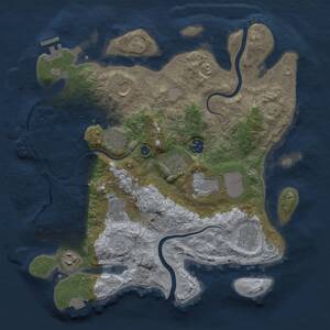 Thumbnail Rust Map: Procedural Map, Size: 3500, Seed: 1458937874, 15 Monuments