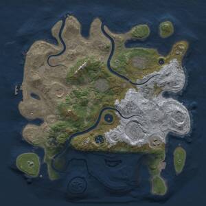 Thumbnail Rust Map: Procedural Map, Size: 3500, Seed: 1044628263, 12 Monuments