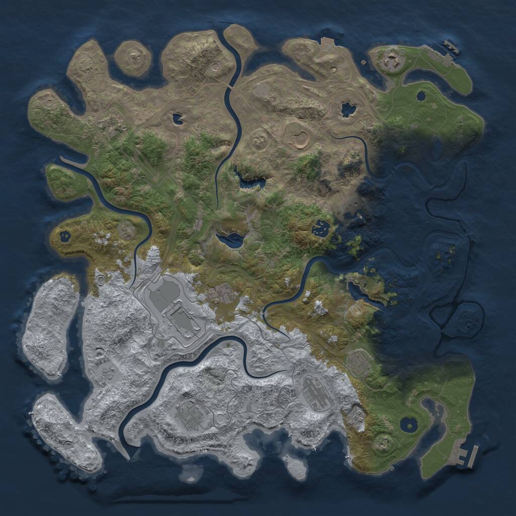 Rust Map: Procedural Map, Size: 4500, Seed: 28645, 17 Monuments