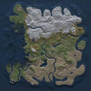 Thumbnail Rust Map: Procedural Map, Size: 4500, Seed: 265, 16 Monuments