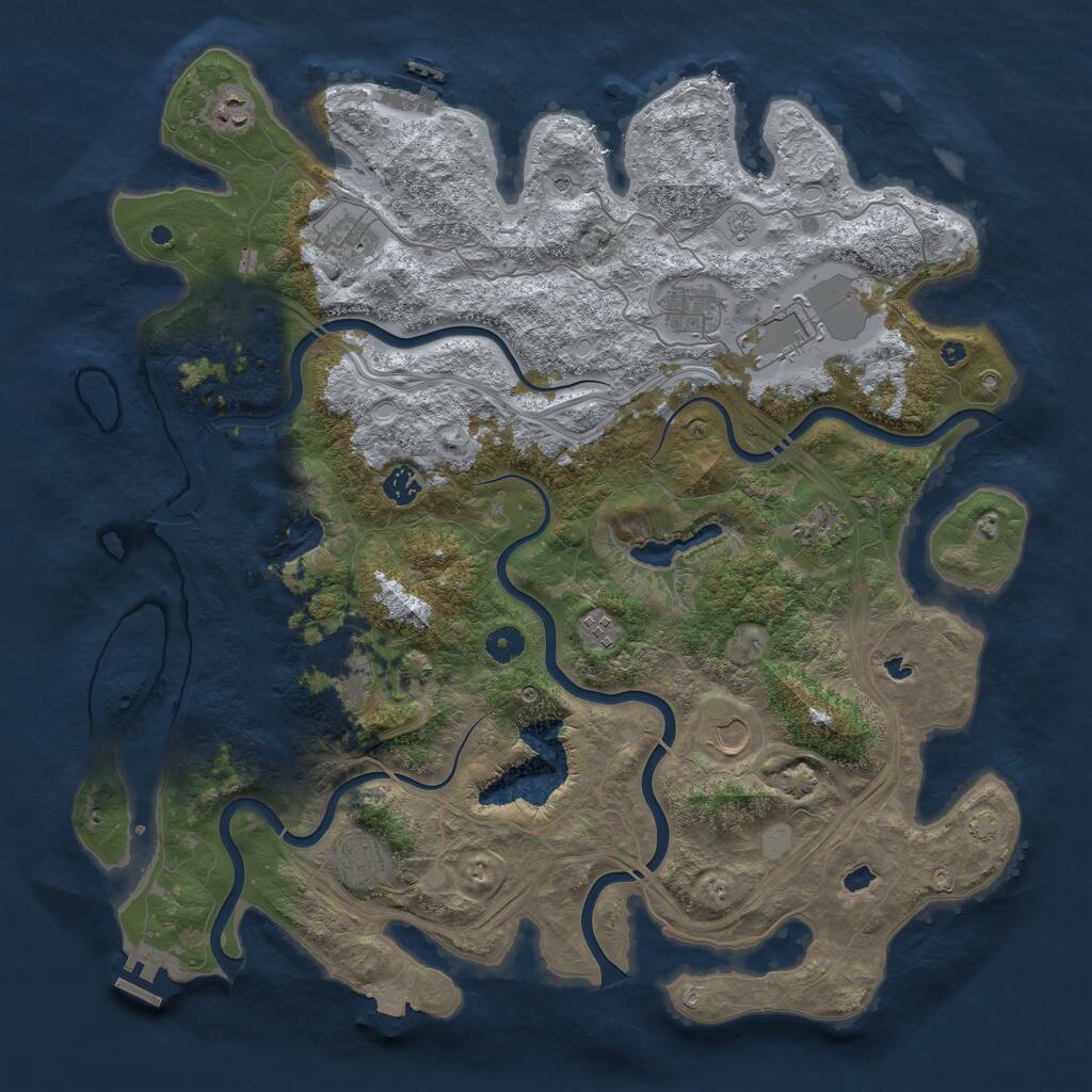 Rust Map: Procedural Map, Size: 4500, Seed: 265, 16 Monuments