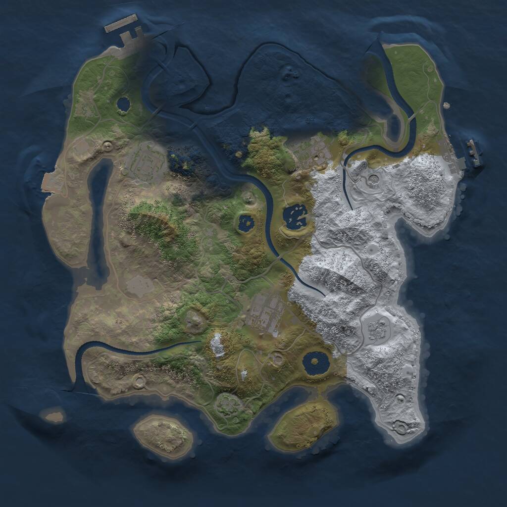 Rust Map: Procedural Map, Size: 3000, Seed: 732768678, 10 Monuments