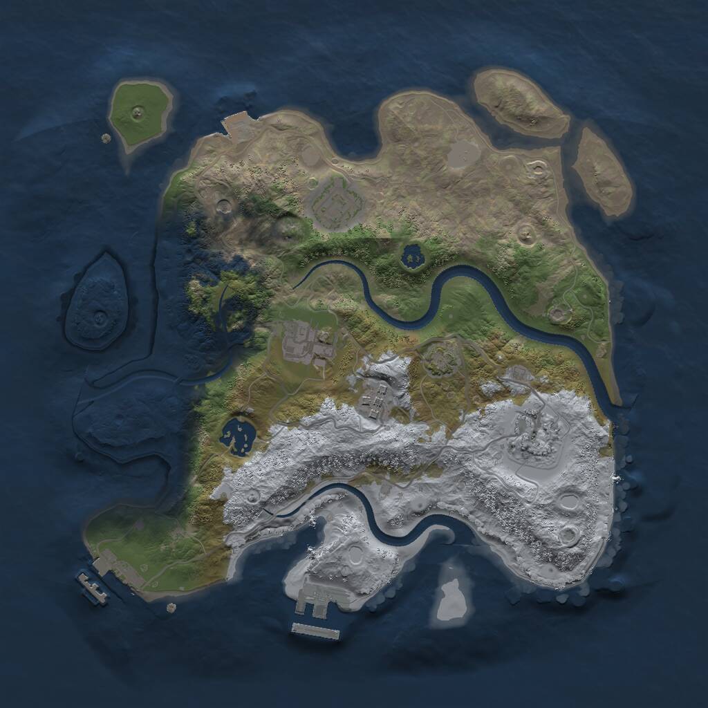 Rust Map: Procedural Map, Size: 3000, Seed: 265912536, 10 Monuments