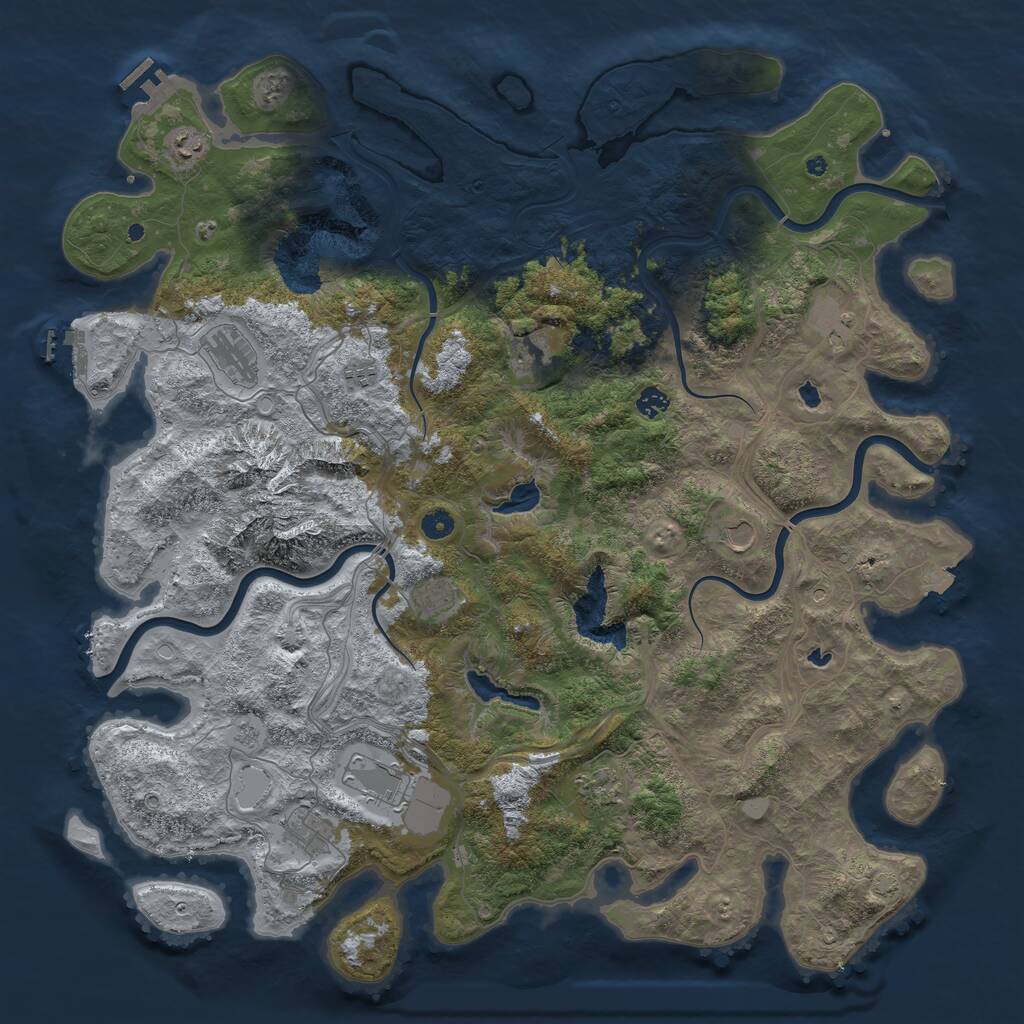 Rust Map: Procedural Map, Size: 5000, Seed: 9034161, 17 Monuments