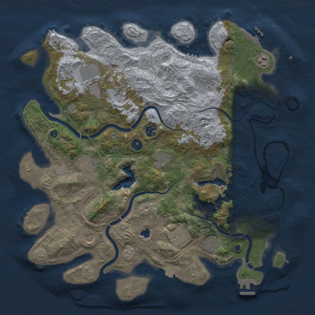 Rust Map: Procedural Map, Size: 4250, Seed: 1131748090, 17 Monuments