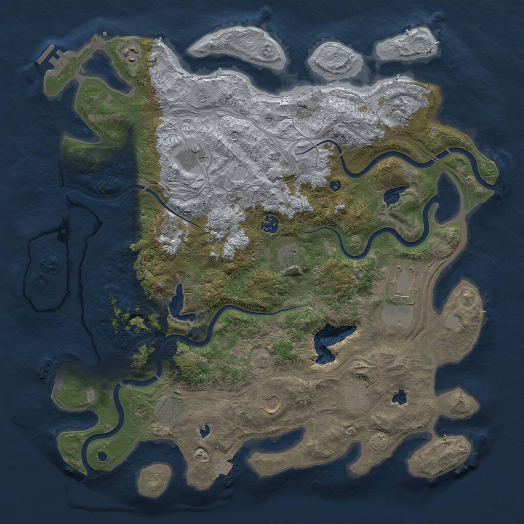 Rust Map: Procedural Map, Size: 4500, Seed: 1019453, 16 Monuments