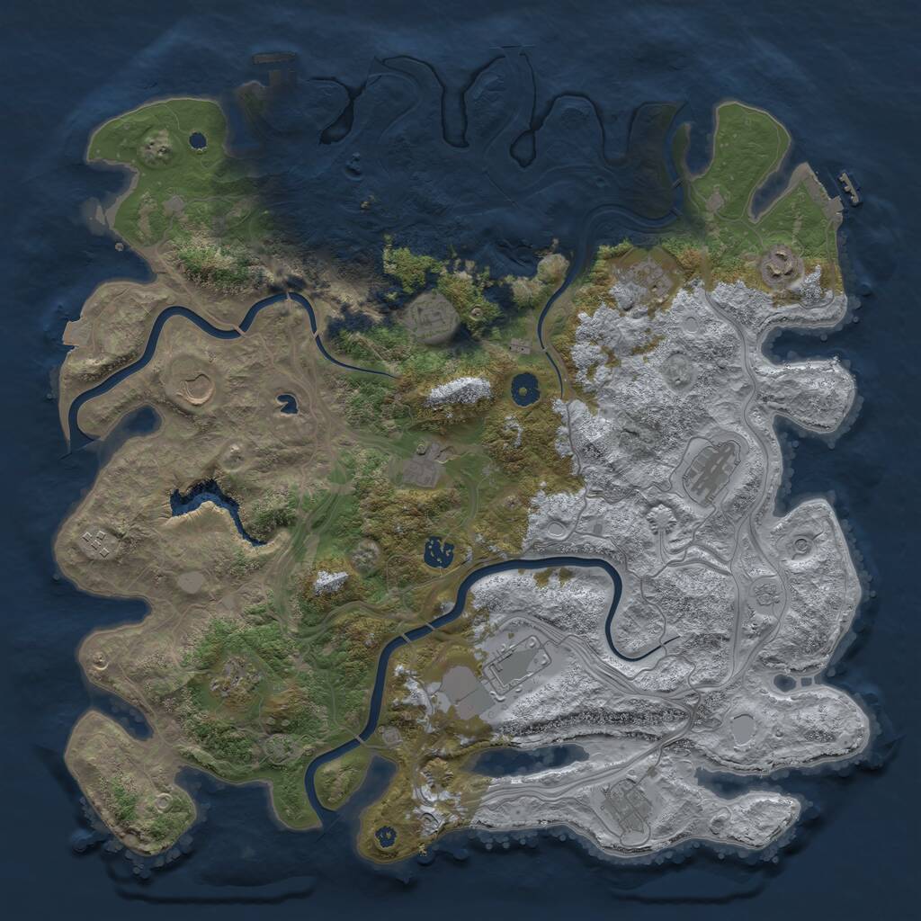 Rust Map: Procedural Map, Size: 4450, Seed: 628201747, 17 Monuments